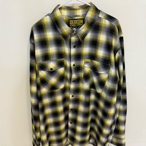 Dixxon Men's Yellow and Black Plaid Shirt